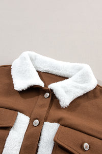 Audrey Corduroy Contrast Patchwork Fuzzy Jacket