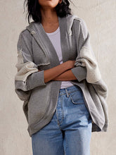 Load image into Gallery viewer, Jackie Exposed Seam Open Front Batwing Sleeve Hooded Cardigan