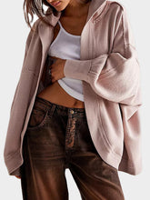 Load image into Gallery viewer, Jackie Exposed Seam Open Front Batwing Sleeve Hooded Cardigan