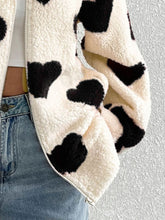 Load image into Gallery viewer, Still In Love with You Heart Zip Up Drop Shoulder Furry Jacket