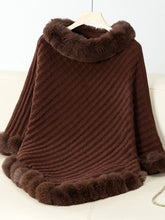 Load image into Gallery viewer, Darla Fuzzy Trim Three-Quarter Sleeve Poncho