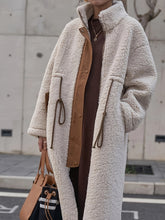 Load image into Gallery viewer, Scarlett Plus Size Drawstring Zip Up Turtleneck Sherpa Coat