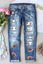 Load image into Gallery viewer, GAME CHANGER Distressed Football Jeans