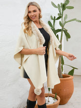 Load image into Gallery viewer, Under the Lights Fuzzy Trim Open Front Poncho