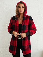 Load image into Gallery viewer, Buffy Buffalo Plaid Hooded Coat