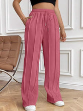 Load image into Gallery viewer, Drawstring Wide Leg Pants with Pockets