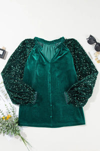 Home for the Holidays Sequin Blouse