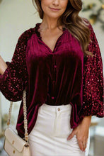 Load image into Gallery viewer, Home for the Holidays Sequin Blouse