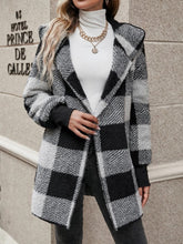 Load image into Gallery viewer, Buffy Buffalo Plaid Hooded Coat