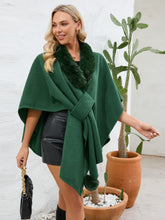 Load image into Gallery viewer, Under the Lights Fuzzy Trim Open Front Poncho