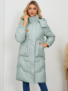 KAILEY Long Sleeve Longline Hooded Winter Coat