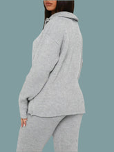 Load image into Gallery viewer, Quarter Zip Long Sleeve Top and Pants Set