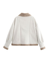 Load image into Gallery viewer, Isla Fuzzy Collared Neck Long Sleeve Jacket