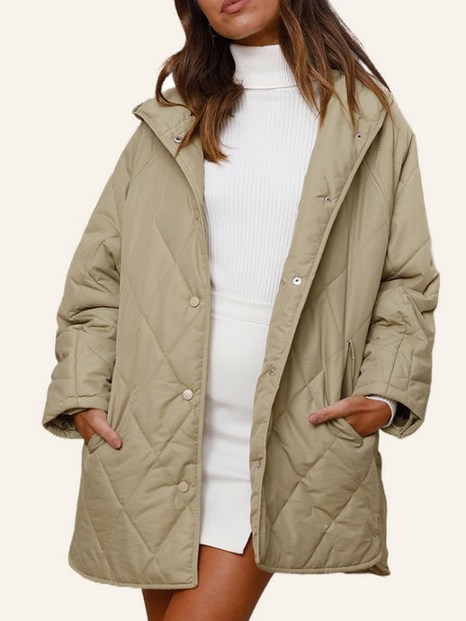 Willow Slit Snap Down Long Sleeve Hooded Jacket