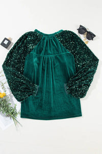 Home for the Holidays Sequin Blouse