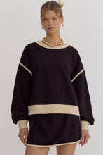 Load image into Gallery viewer, Solid Contrast Trim Long Sleeve Top in Black