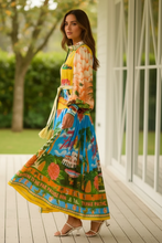 Load image into Gallery viewer, Cre8ed2luv's Nyoka Printed Lantern Sleeve Midi Shirt Dress