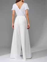 Load image into Gallery viewer, Full Size Sequin Round Neck Short Sleeve Wide Leg Jumpsuit