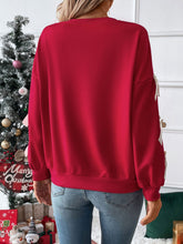 Load image into Gallery viewer, Perfee Bow Round Neck Long Sleeve Sweatshirt