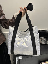 Load image into Gallery viewer, Solid Color Tote Bag with Side Pockets