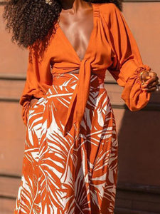 You Glow, Girl Flowy Two-Piece Wide Leg Pants Set