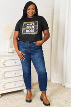 Load image into Gallery viewer, Cre8ed2luv&#39;s &quot;Wife. Mom. Boss.&quot; Leopard Short Sleeve Tee