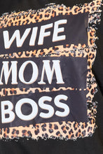 Load image into Gallery viewer, Cre8ed2luv&#39;s &quot;Wife. Mom. Boss.&quot; Leopard Short Sleeve Tee