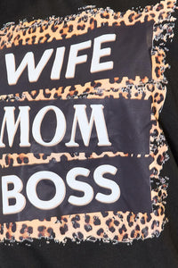 Cre8ed2luv's "Wife. Mom. Boss." Leopard Short Sleeve Tee